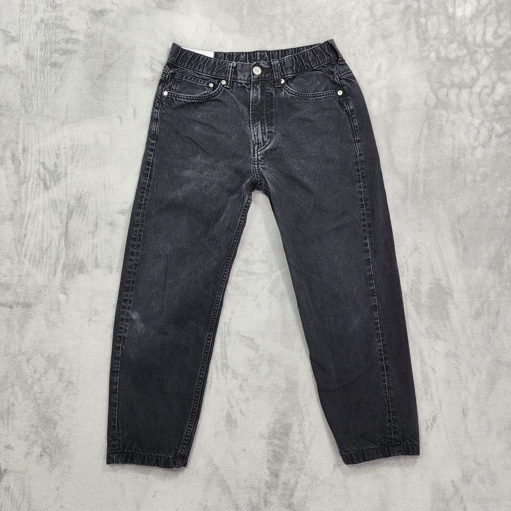 &DENIM Jeans Womens S‎ Black Relaxed Tapered Ankle Elastic Waist Denim Casual
